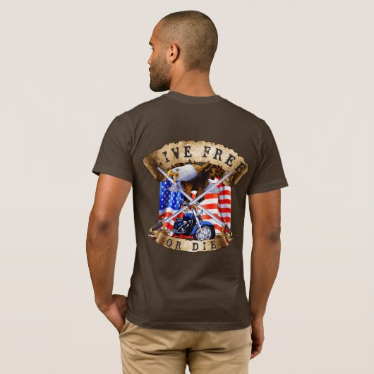 frei oder Die, Motorradpatt, Adler, T-Shirt (Schwarz voll)