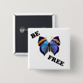 " FREI SEIN " BUTTERFLY BUTTON (Vorne & Hinten)