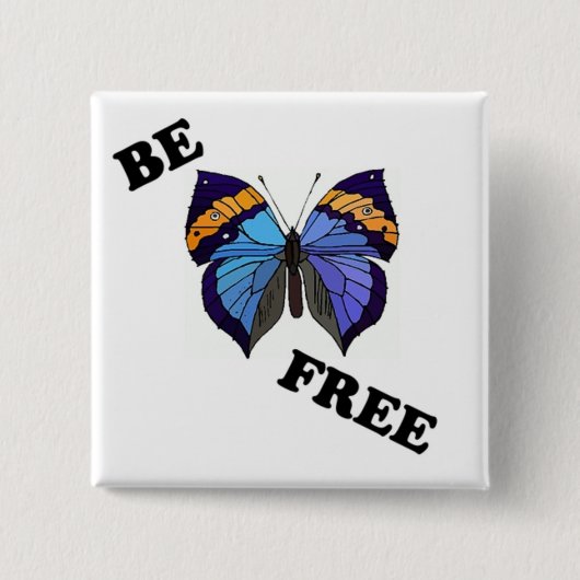 " FREI SEIN " BUTTERFLY BUTTON (Vorderseite)