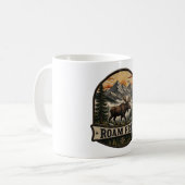 Frei Streifender Elch Besticktes Patch Design Kaffeetasse (Vorderseite Links)