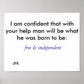 Frei & unabhängig - blau poster (Vorne)