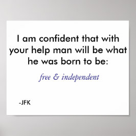 Frei & unabhängig - blau poster