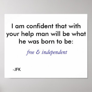 Frei & unabhängig - blau poster