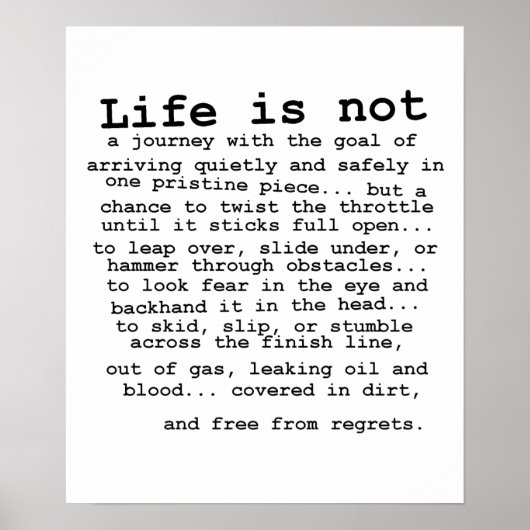 Frei von Bedauern Dirt Bike Motocross Poster (Vorne)