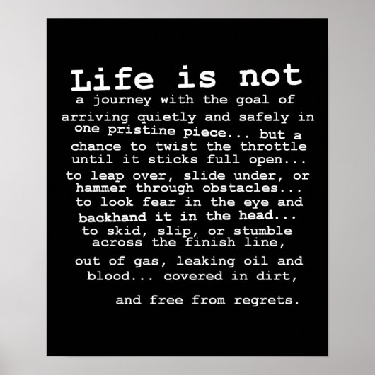 Frei von Bedauern Dirt Bike Motocross Poster (Vorne)