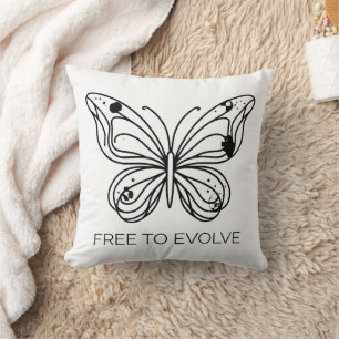 Frei von der Evolve Butterfly Minimalistisch Line Kissen