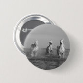Frei, weiß, schwarz und weiß, Meer, Button (Vorne & Hinten)