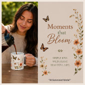 Frei wie die Blumen Grafik Boho Kaffeetasse