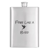 Frei wie ein klassischer Vogelkolben Flachmann (Vorderseite)