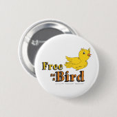 Frei wie ein Vogel frei als ein Vogel-Gelb-Vogel Button (Vorne & Hinten)