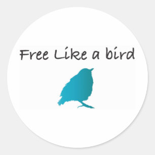 Frei wie ein Vogel Runder Aufkleber