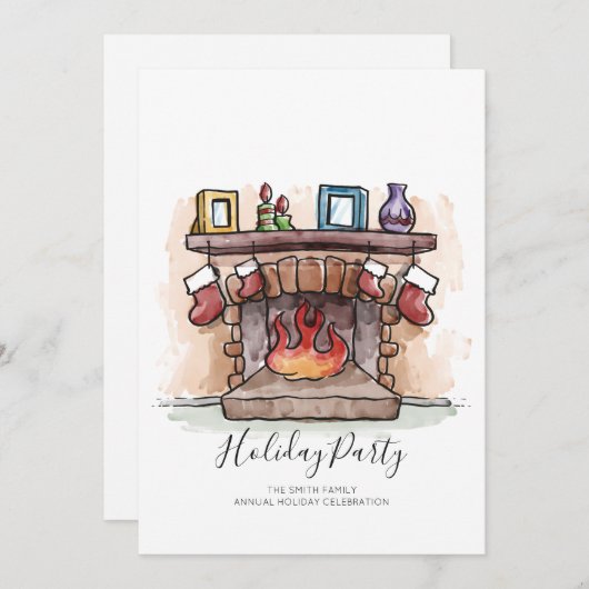 Freibad Wasserfarbe Feiertag Einladung (Vorne/Hinten)