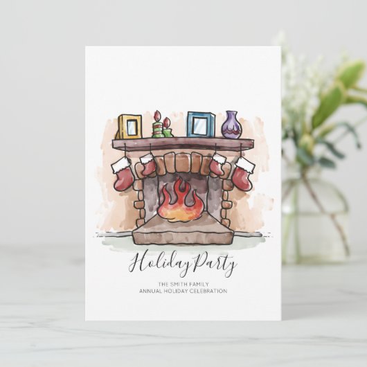 Freibad Wasserfarbe Feiertag Einladung (Stehend Vorderseite)