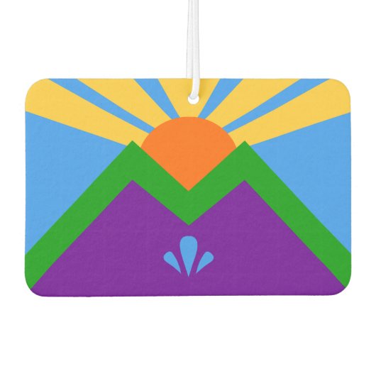 Freibäder mit Fahne von Manitou Springs Autolufterfrischer (Vorderseite)