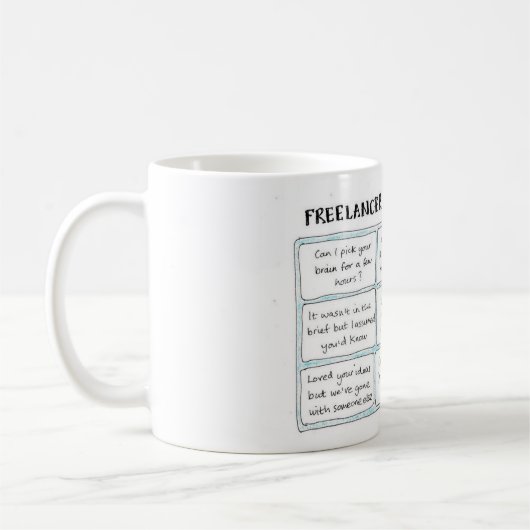 Freiberufler Facepalm Bingo Kaffeetasse (Links)