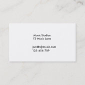 Freiberuflich tätiger Musikproduzent des Visitenkarte (Rückseite)