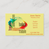 Freiberuflich tätiger Übersetzersprachinterpret Visitenkarte (Vorderseite)