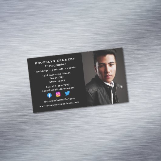 Freiberufliche Fotografen - Foto-Headshot Magnetische Visitenkarte (Beispiel)