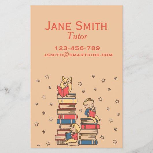 Freiberuflicher Lektorat oder Lehrer für Kinder Flyer (Vorne)