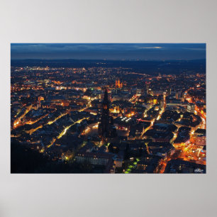 Freiburg bei Nacht Poster