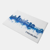 Freiburg Deutschland Skyline Blue Fußmatte (Schrägansicht)