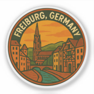 Freiburg Deutschland Stadtansicht Aufkleber