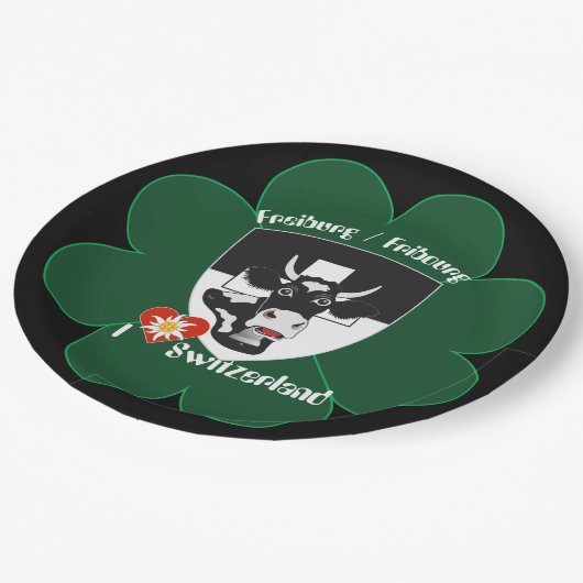 Freiburg – Fribourg Papierteller (Schrägansicht)