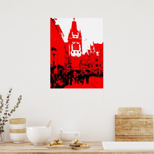 Freiburg Martinstor rot Poster (Küche)