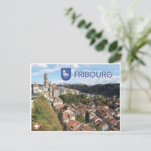 Freiburg - Schweiz Postkarte (Stehend Vorderseite)