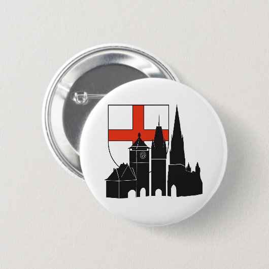Freiburg Silhouette mit Wappen Button (Vorne & Hinten)