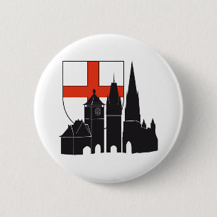 Freiburg Silhouette mit Wappen Button