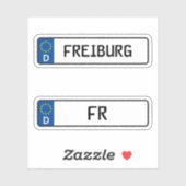 Freiburger Kennzeichen, deutsches Kennzeichen für Aufkleber (Blatt)