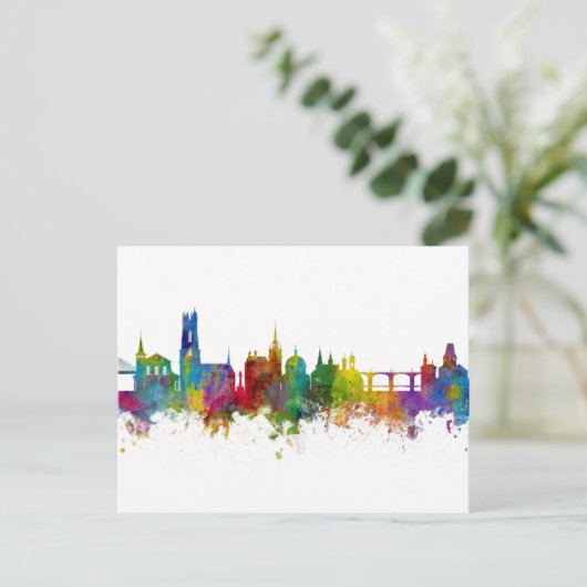 Freiburger Schweiz Skyline Postkarte (Stehend Vorderseite)