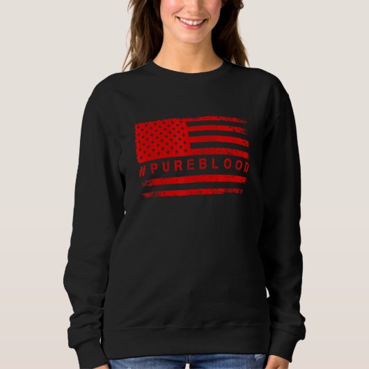 Freie amerikanische Flagge Reinblut reines Blut Sweatshirt (Vorderseite)