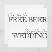 Freie Bier, bleibe für die Hochzeit Einladung (Vorne/Hinten)