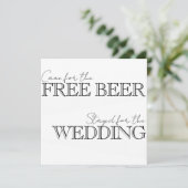Freie Bier, bleibe für die Hochzeit Einladung (Stehend Vorderseite)