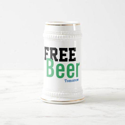 Freie Bier morgen lustiges Stein Patrick's Day Bierglas (Mittel)