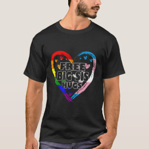 Freie Big Sis Hugs mit Regenbogen und Transgender T-Shirt