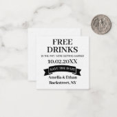 Freie Drinks Save the Date gewohnte Hochzeit Mitteilungskarte (Vorderseite/Rückseite Beispiel)