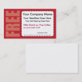 FREIE Einzelteil-Kupon-Visitenkarte Rabattkarte (Vorne/Hinten)