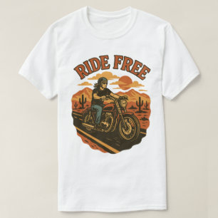 Freie Fahrt Vintages Motorrad Abenteuer Art T-Shirt