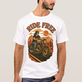 Freie Fahrt Vintages Motorrad Abenteuer Art T-Shirt