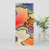 Freie Form von abstrakten coolen und warmen Farbze Einladung (Stehend Vorderseite)