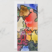 Freie Form von abstrakten coolen und warmen Farbze Einladung (Rückseite)