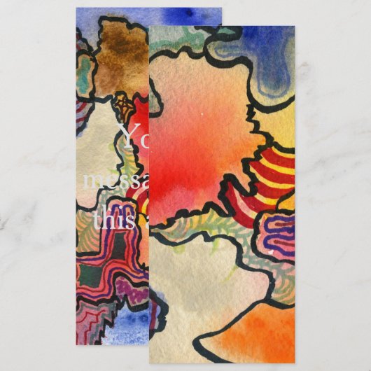 Freie Form von abstrakten coolen und warmen Farbze Einladung (Vorne/Hinten)