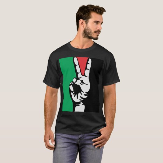 freie freie Palästina FRIEDENSflagge Gaza T-Shirt (Vorne ganz)