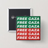 Freie Gaza - Farben für die palästinensische Flagg Button (Vorne & Hinten)