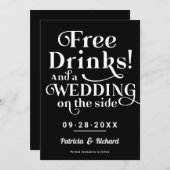 Freie Getränke Funny Lässig Wedding retten das Dat Einladung (Vorne/Hinten)
