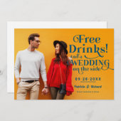 Freie Getränke Funny Lässig Wedding retten das Dat Einladung (Vorne/Hinten)