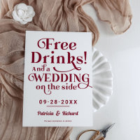 Freie Getränke Funny Lässig Wedding retten das Dat